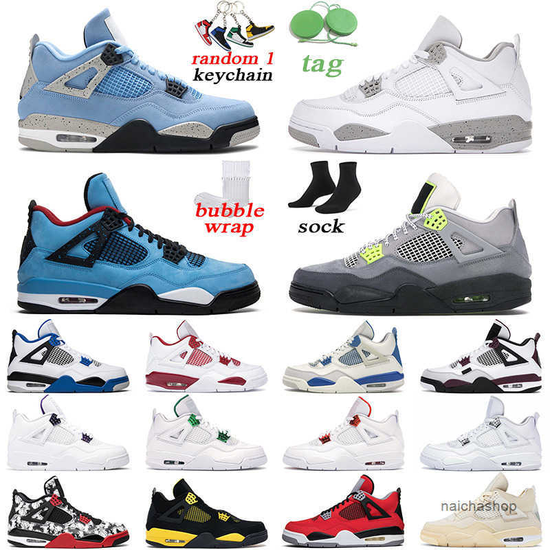 

jumpman 4 men women 4s basketball shoes black cat university blue fire red white oreo neon mens trainer J OG designer shoes, Purple metallic