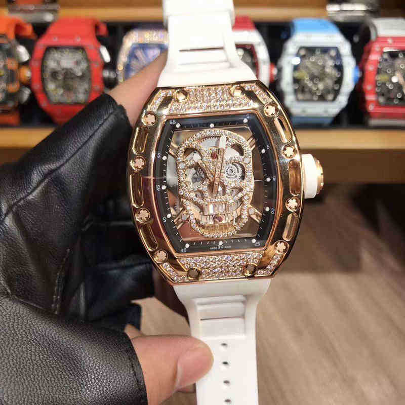 

multi-function SUPERCLONE watches wristwatch Luxury richa milles designer rm5201 skull hollowed out fully automatic men's mechanical watch a F9NT, Same price