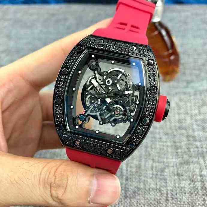 

watches wristwatch Luxury richa milles designer men's diamond studded sky star fully automatic mechanical watch hollowed out personalized ta 85EB, Black