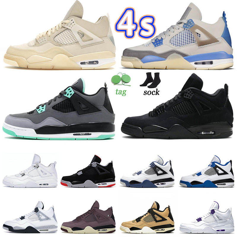 

Jumpman 4 4s Basketball Shoes sneakers Trainers Military Black Cat Infrared Cool Grey Midnight Navy sail white Blue Cement Cement Mushroom Flight Fire Red, J56 40-47 oreo