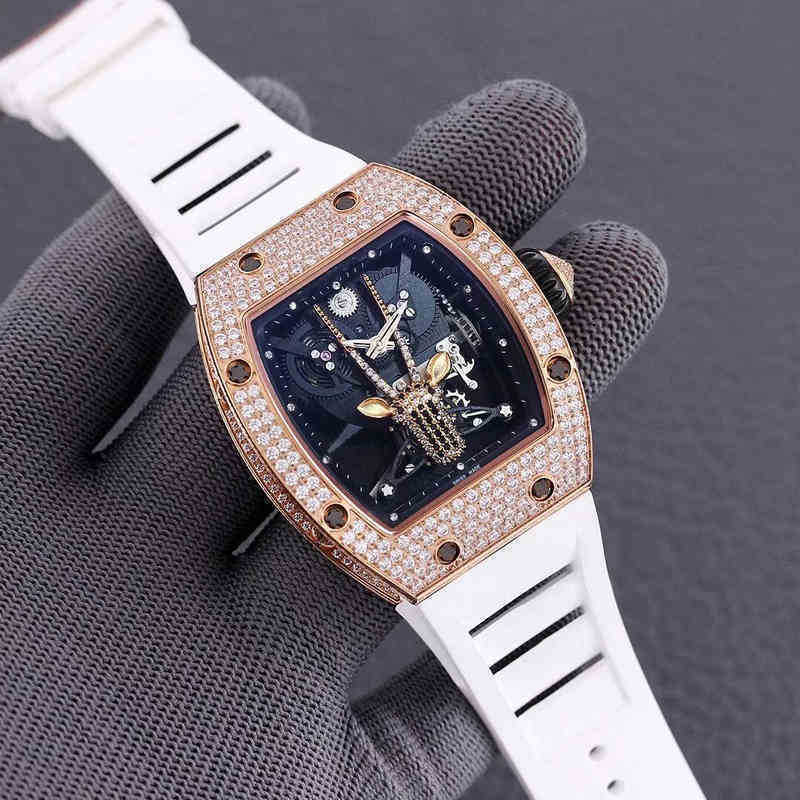 

multi-function SUPERCLONE Watch designer Luxury Wristwatch Richa Milles Business Leisure Sky Star Series Automatic Machinery Full Drill Case Tape Men's es 4F7P, Black