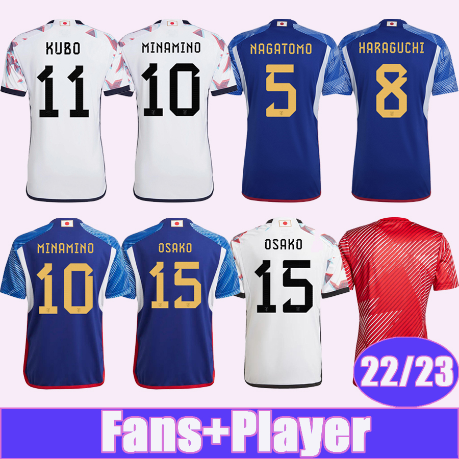 

22 23 Japan Fans Mens Soccer Jerseys OSAKO YOSHIDA 2022 World Cup NAGATOMO SHIBASAKI Player Version HARAGUCHI MINAMINO KUBO Home Away Football Shirt, Qm11402 22 23 away no patch