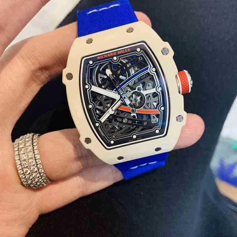 

Luxury Mens Mechanics Watch Richa Milles Wristwatch Business Leisure Rm67-02 Fully Automatic Mechanical Tape Men's Kqr9 XKP3 NDNE H7DT, Black