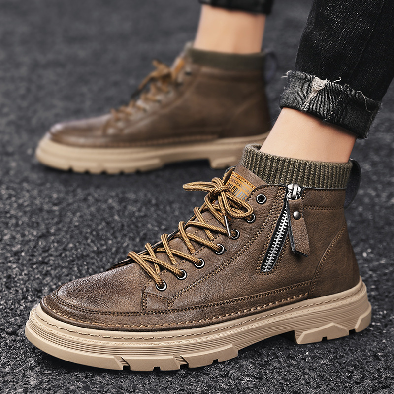 

Dress Shoes Men Ankle Boot Leather Boot Platform Comfortable Chunky Black Chelsea Boot Walking Footwear Fashion Formal Shoes 221008