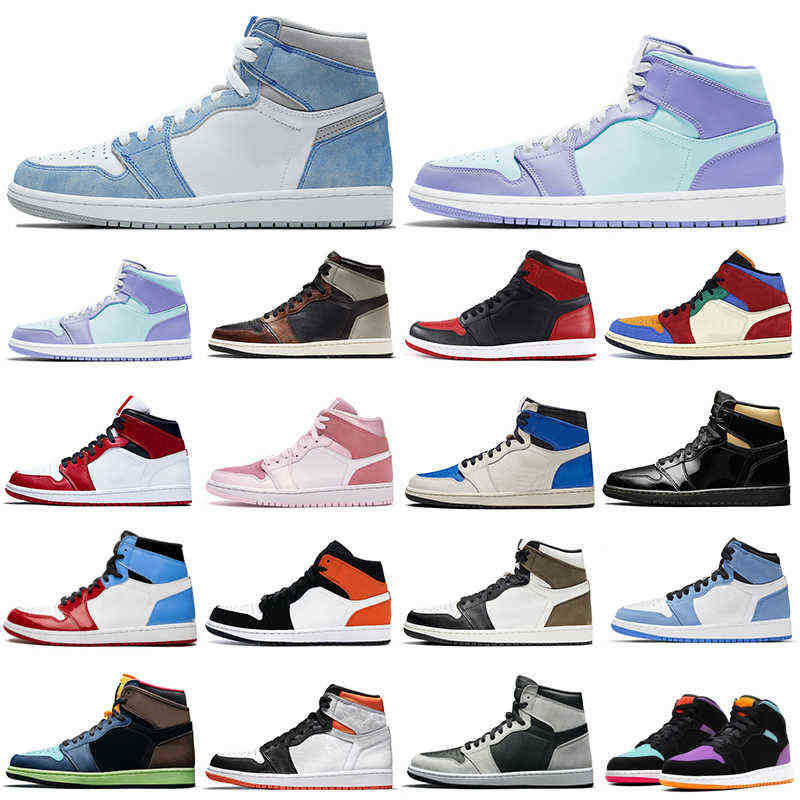 

Fashion 1s men basketball shoes 1 University Blue Obsidian Bred Shadow Digital Pink women mens trainers sports sneakers Breathable J OG designer shoes, 1s black toe