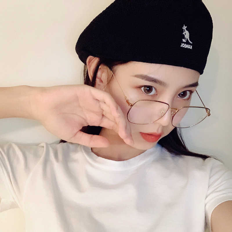 

Kangols Ball Caps Kangaroo Designer hat beret female British star same summer Korean fashion mesh artist male MRCQ, Yellow