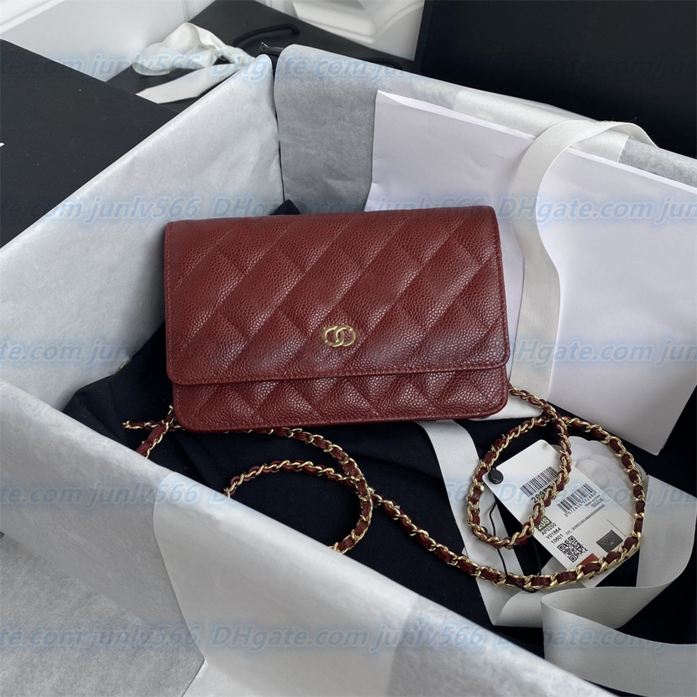 

Top quality famous brand bag Shoulder strap handbag Plaid purse Double letter solid buckle Sheepskin caviar pattern Women's luxury Clutch Bags, Paper box