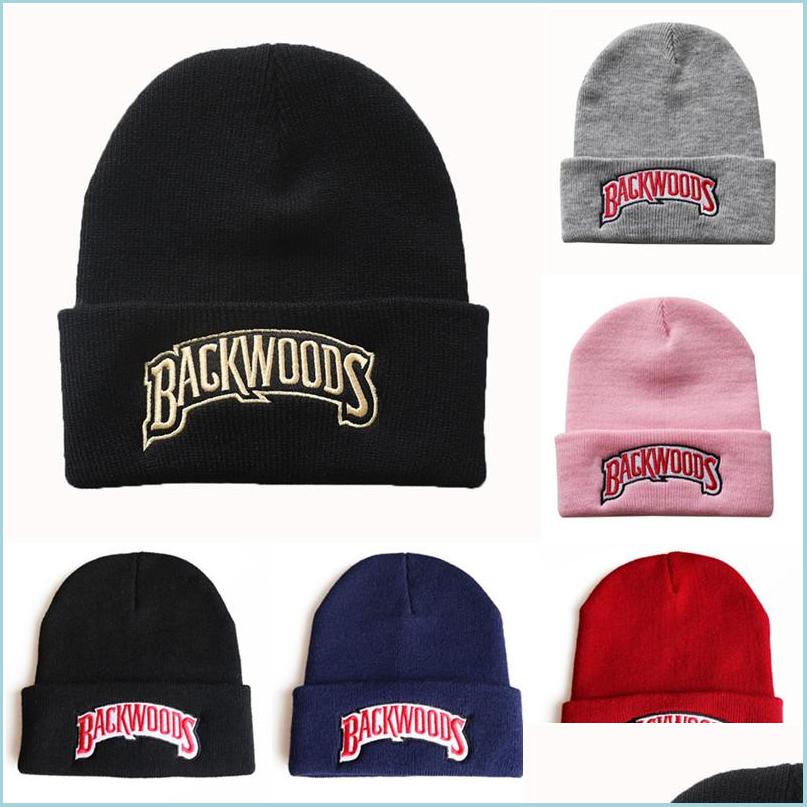 

Beanies New Knitted Hat Beanies Backwoods Lettering Cap Women Winter Hats For Men Warm Fashion Solid Hip-Hop Beanie Unisex D Hjewelry Dht8Q
