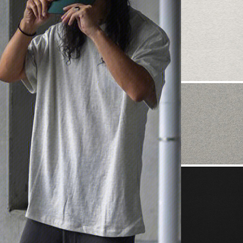 

Mens Tee Front & Back Flocking Lettering Oversized Tee Casual Short Sleeves T-shirts Cotton T Shirts Men Women Hip Hop Streetwear MG220327, Light grey