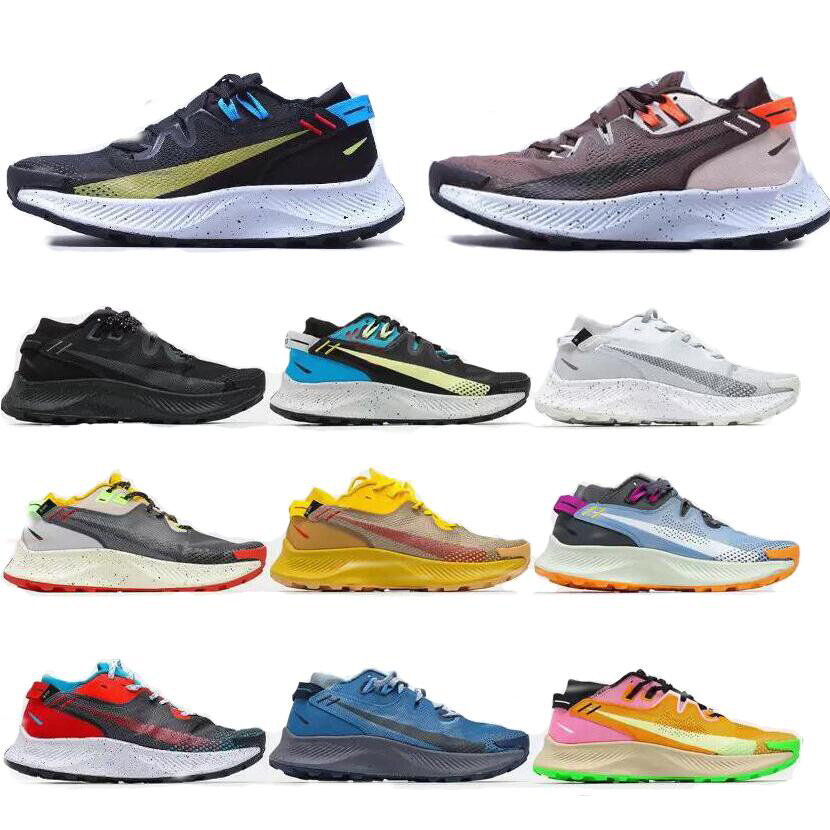 Chaussures de course Pegasus Trail 2 de qualit￩ sup￩rieure pour hommes Femme Fmoke Grey Bucktan Thunder Blue Gore Tex Bright Mango Neon Ext￩rieur