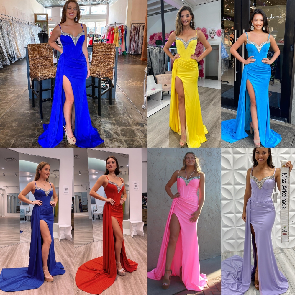 

Curve-enhancing Prom Dress 2023 Thigh-High Side Slit Lady Formal Evening Wedding Party Gown Winter Court Pageant Gala Runway Red Carpet Beaded Sweetheart Corset