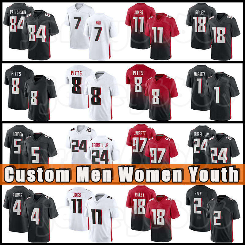 

8 Kyle Pitts 4 Desmond Ridder Football A.J. Terrell Jr Jerseys 18 Ridley Marcus Mariota Desmond Ridder Drake London Atlantas Falcon Younghoe Koo Cordarrelle Patterson, Custom men(lie y)