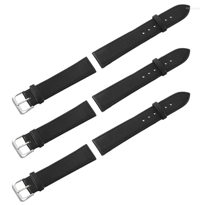 

Watch Repair Kits 3X 20Mm PU Leather Color Black Bracelet Fashion