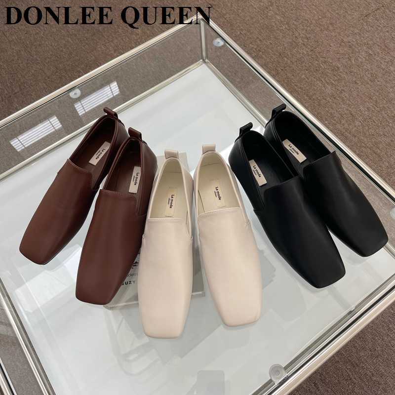 

Dress Shoes Women Loafer Shoes Flat Square Toe Female Casual Sneaker British Oxford Shoes Slip On Soft Moccasin Brand Ballet Zapatilla Mujer T221010, Brown