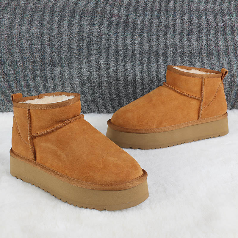 

Snow Boots Women's Short Tube 2023 New Korean Style Velvet Boot Students All-match Warm Thick Cotton Shoes Bread Shoes Winter, Color 1