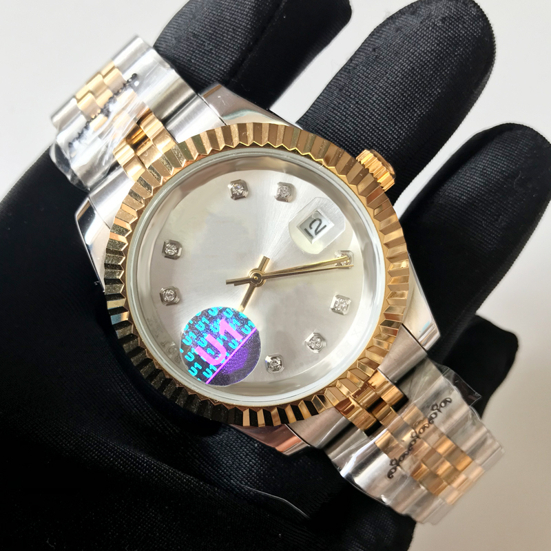 

Luxury watches aaa watch Gold mixed silver case 41mm automatic date men sweeping watches sapphire glass quality stainless steel wristwatches