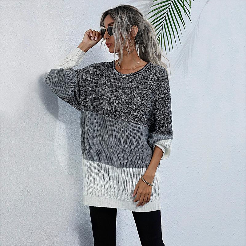 

Women' Sweaters Oversized Large Loose Color Blocked Female Spring Slim Knit Jumpers O Neck Pullovers Fall Women' Clothing Tops, Black