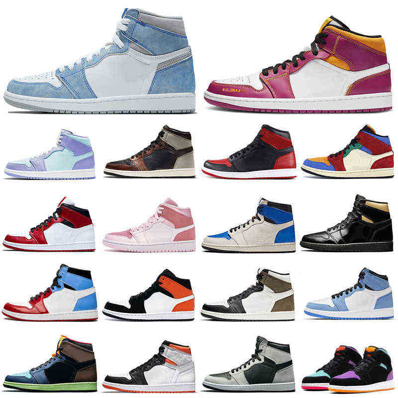 

Newest Discount 1s men basketball shoes 1 University Blue Obsidian Bred Shadow Digital Pink women mens trainers sports sneakers J OG designer shoes, 1s banned