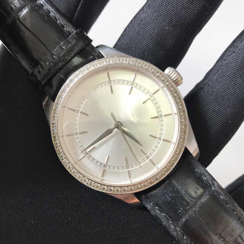 

Luxury watches aaa watch silver case diamonds bezel automatic mechanical men watches sapphire glass quality stainless steel wristwatches