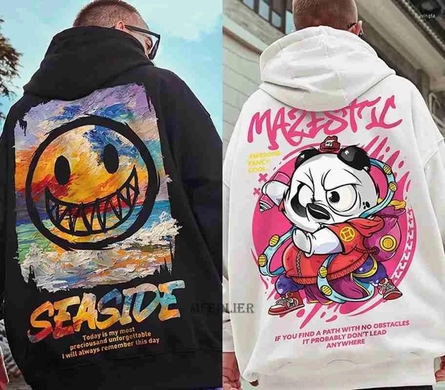 

Men's Hoodies Autumn Winter Spring Men Fleece Sweatshirt Hooded Plus Size 7XL Cartoon Funny Sports Coat High Streetwear Sweatshirts, Picture color