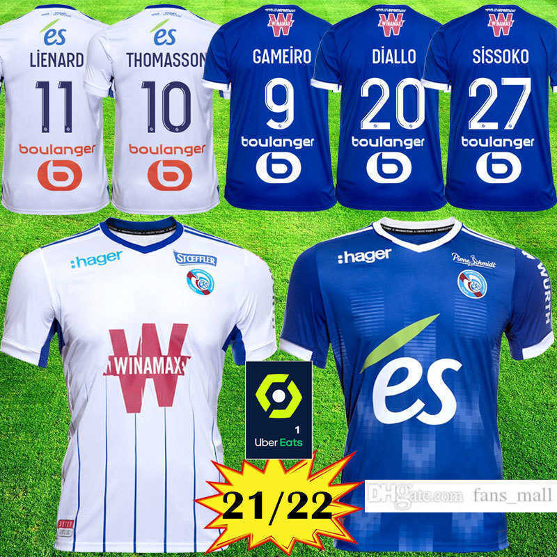 

21 22 Maillots RC STRASBOURG ALSACE Soccer Jerseys 2021 2022 football shirts GAMEIRO THOMASSON LALA kit MOTHIBA SISSOKO LIENARD jersey tops, League home