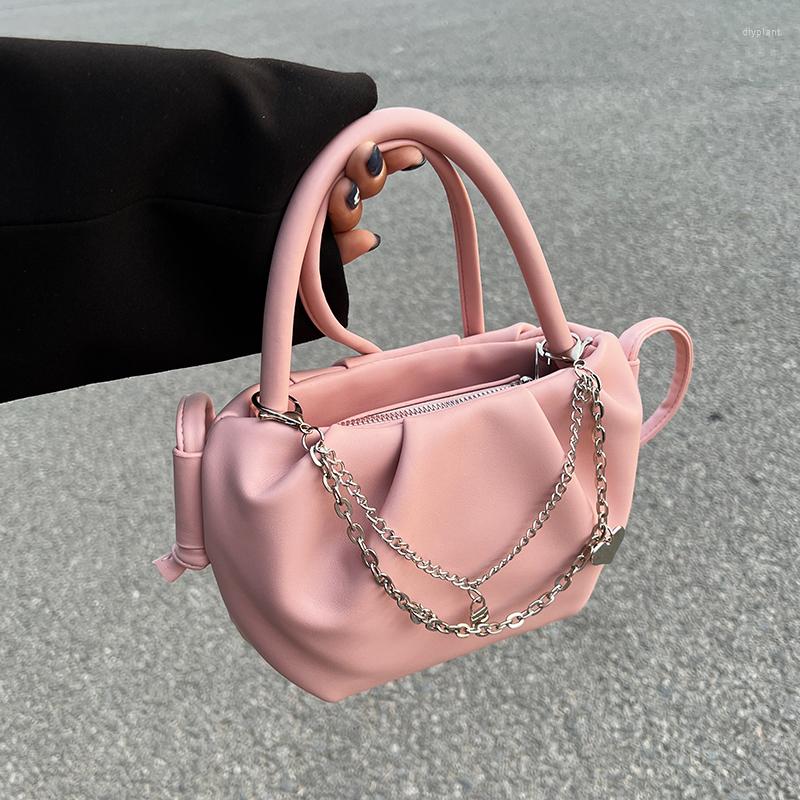 

Evening Bags Cute Style Korean Niche Bag Women's 2022 Selling Messenger Handbag Bucket Pleated Cloud, Green
