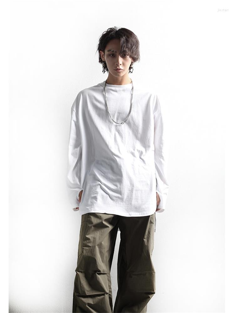 

Men' T Shirts Men' Long Sleeve T-Shirt Spring And Autumn Cuff Glove Korean Youth Leisure Versatile Personality Large Size Jacket, Black