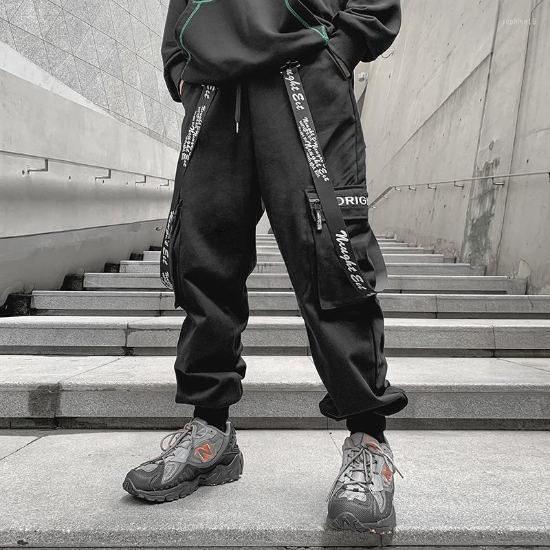

Men's Pants 2022Men Joggers Multi-pocket Elastic Waist Harem Men Hip Hop Streetwear Sweatpants Pencil Male Trousers, Black