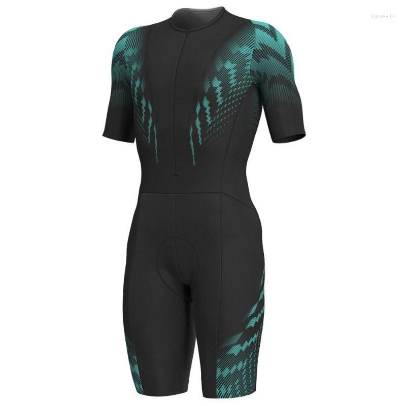 

Racing Sets 2022 Pro Team Triathlon Suit Women's Cycling Jersey Skinsuit Jumpsuit Maillot Ropa Ciclismo Green Gel Pad1