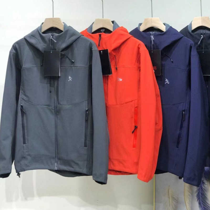 

A 22 rc designer jacket mens hooded jackets Outdoor Sports Zipper Cardigan men women Technical fleece Soft Shell Windbreaker, Orange