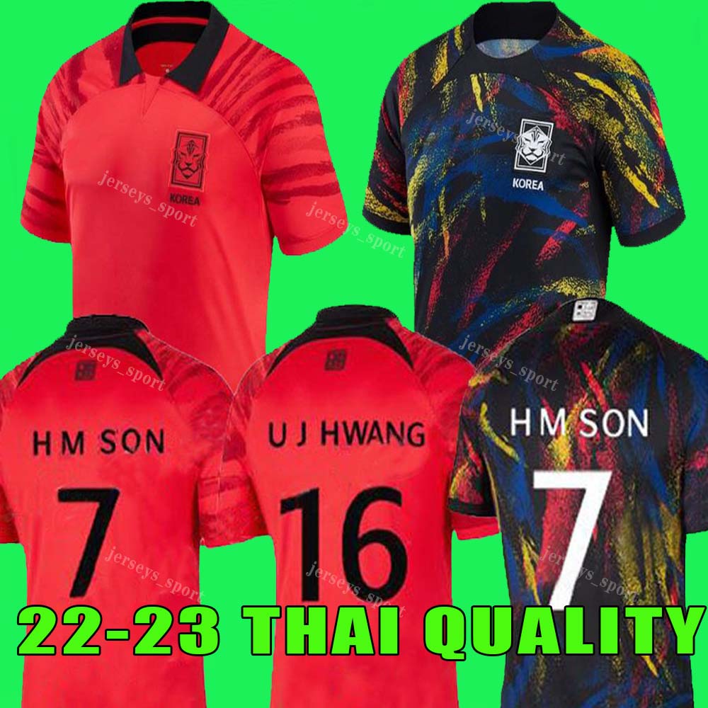 

South Korea 2022 soccer jerseys home away SON UJ HWANG KIM LEE JEONG SUNG LEE KWON 2023 JERSEY FOOTBALL SHIRTS red 22 23 set fult kits, 2022 home adult world cup