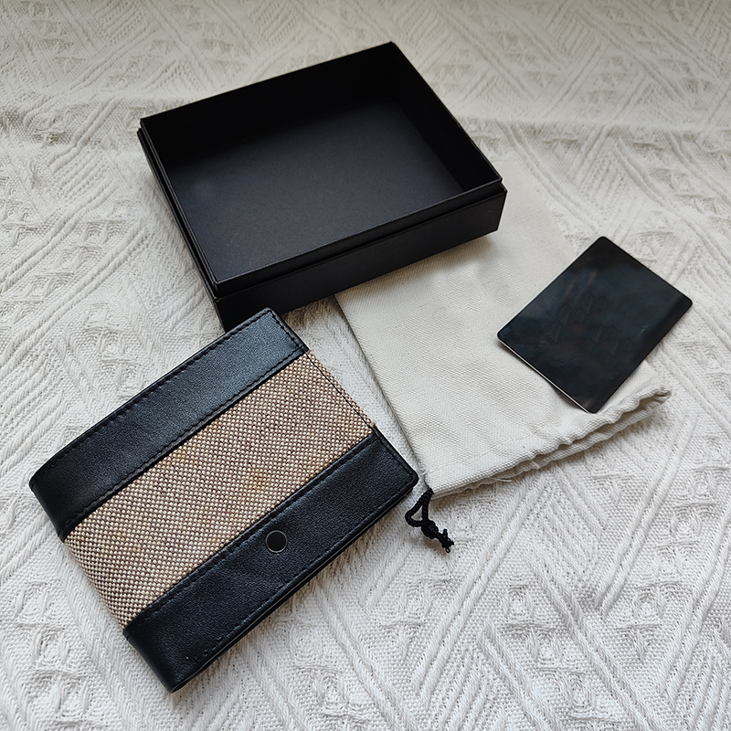 

Luxury credit wallet Business ID card clip Designer handbag Women cardholder change bag Slim briefcase Thin double fold leather portfolio with box