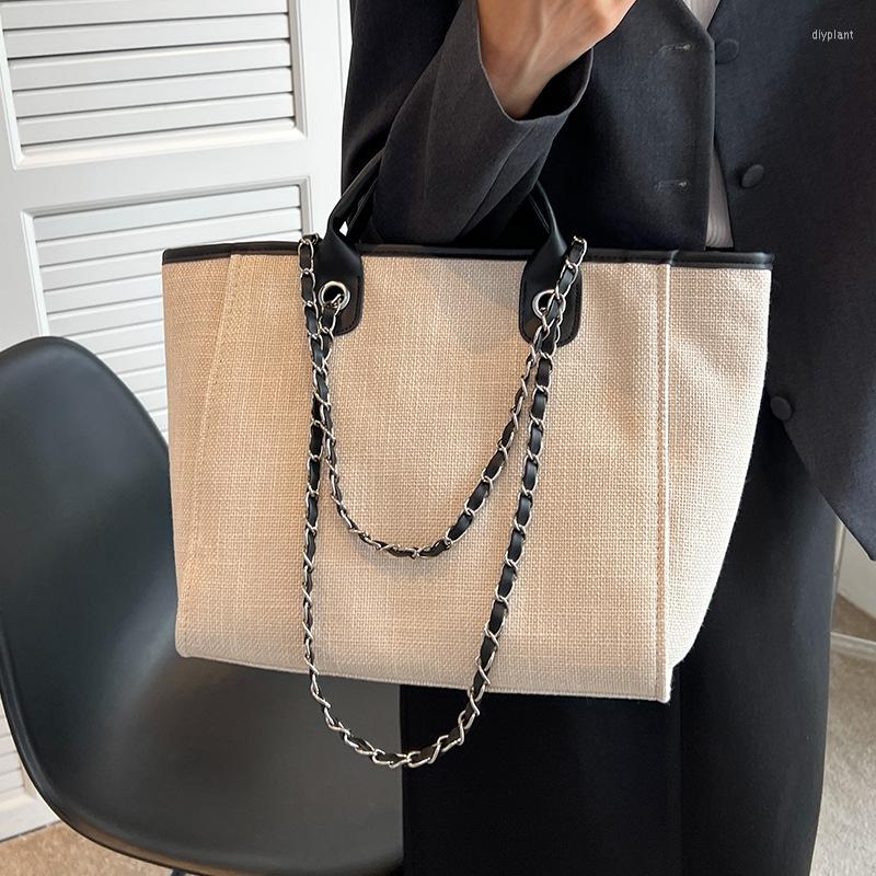 

Evening Bags Women's Handbag Large Canvas Women Shoulder Shopper Bag Luxury Designer Cloth Tote For Woman 2022 Trend Brands Big Female, Black