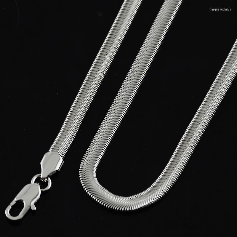 Chains 6mm Fashion Mens Womens White Gold Color Herringbone Chain Necklace GF Jewelry