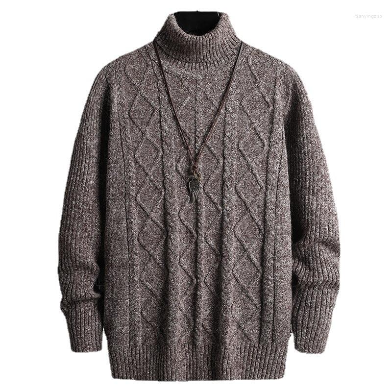 

Men's Sweaters Fashion High Collar Sweater Men's Winter Plush Loose Autumn Casual Youth Cardigan Jacket, Black