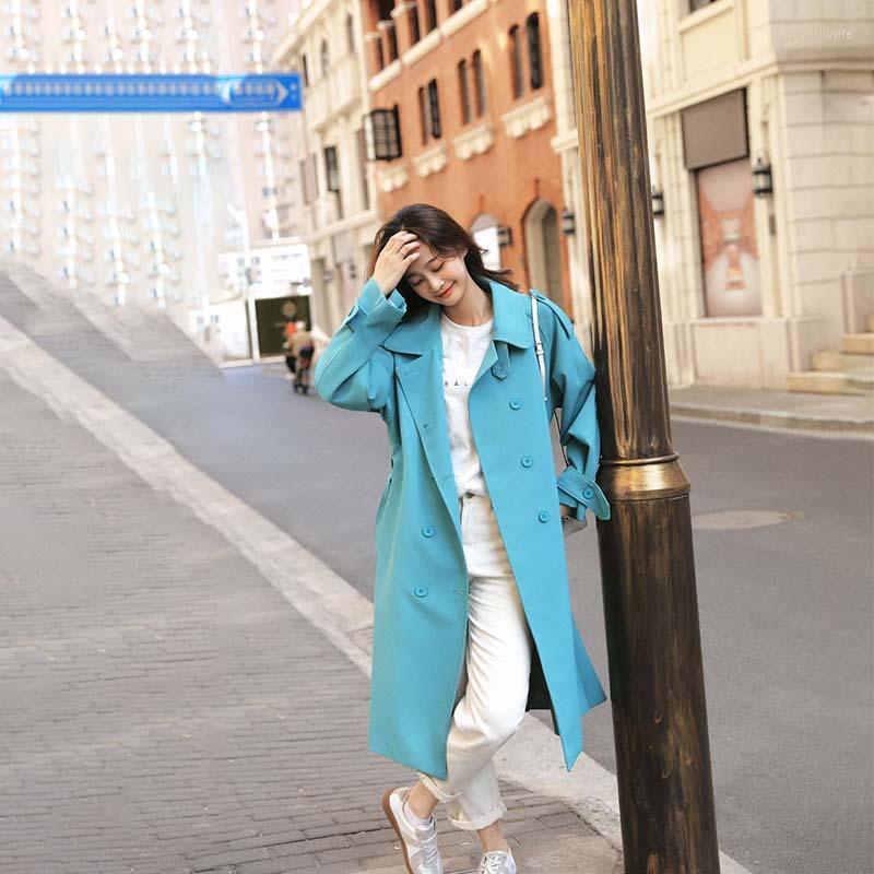 

Women' Trench Coats 2022 Spring And Autumn Women' Coat, Blue