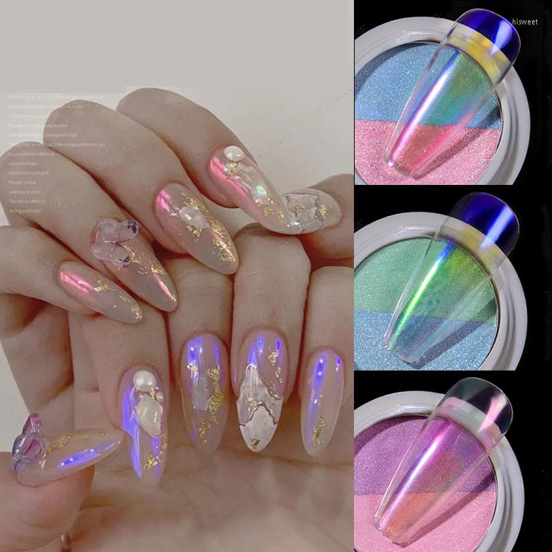 

Nail Glitter Double Color Solid Aurora Powders Transparent Holographic Neon Glitters Chameleon Powder Dust Chrome Art Pigments