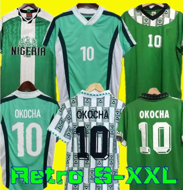 

Retro Nigeria 1994 Home Away Soccer Jerseys Kanu Okocha Finidi Nwogu Futbol Kit Vintage Football JERSEY Classic Shirt 1996 1998, 1996 home