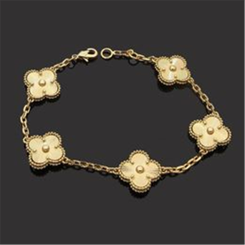 

Luxury Designer Chain Bracelet Four-leaf Clover Cleef Bracelets Womens Fashion 18K Gold Bracelets Jewelry