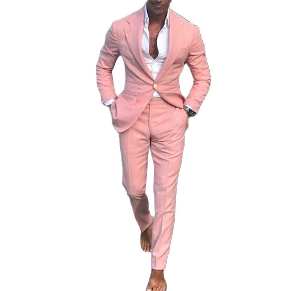 

Men's Suits Blazers Men's Suit Terno Slim Fit Easculino Evening Suits For Men Pink Wedding Ball Groom Man 221008, Picture style1