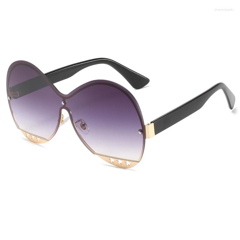 

Sunglasses Women Fashion Round Rimless Men Sun Glasses For Female Metal Frame Shades Goggles