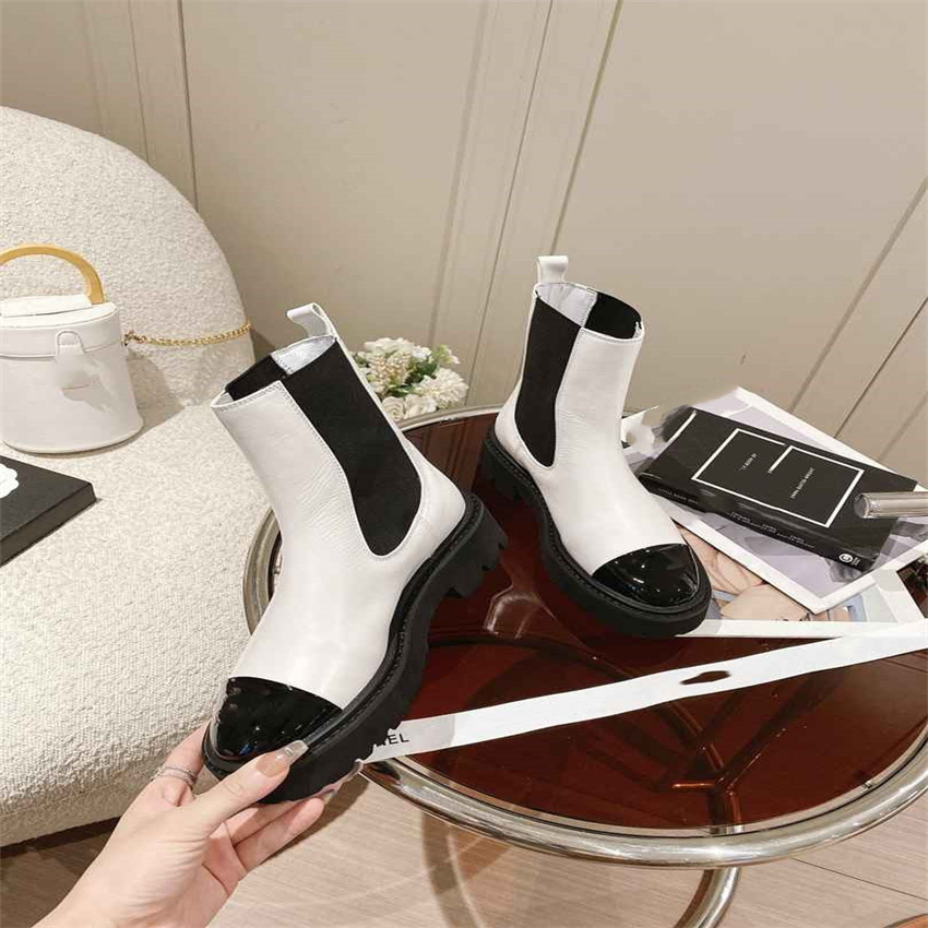 

Super Mini Platform Boots Channel Designer Winter Ankle Snow Boots Thick Soled Leather Warm Wool 01-02