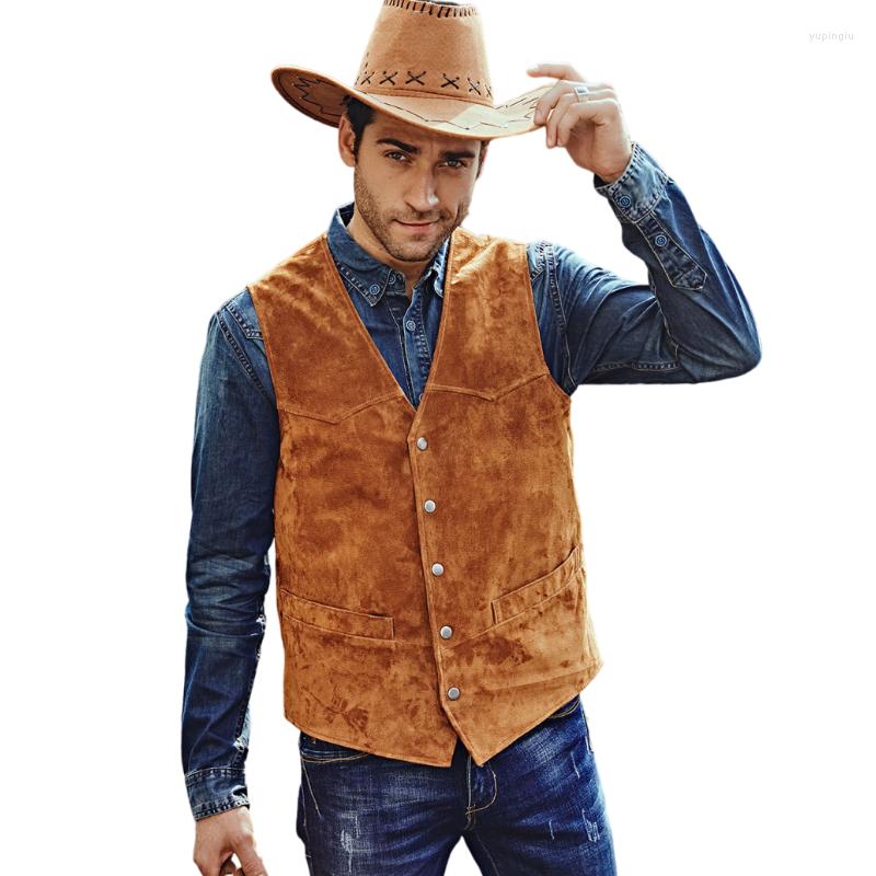 

Men' Vests Men' Faux Suede Vest Summer Slim Wedding Steampunk Jacket, Orange