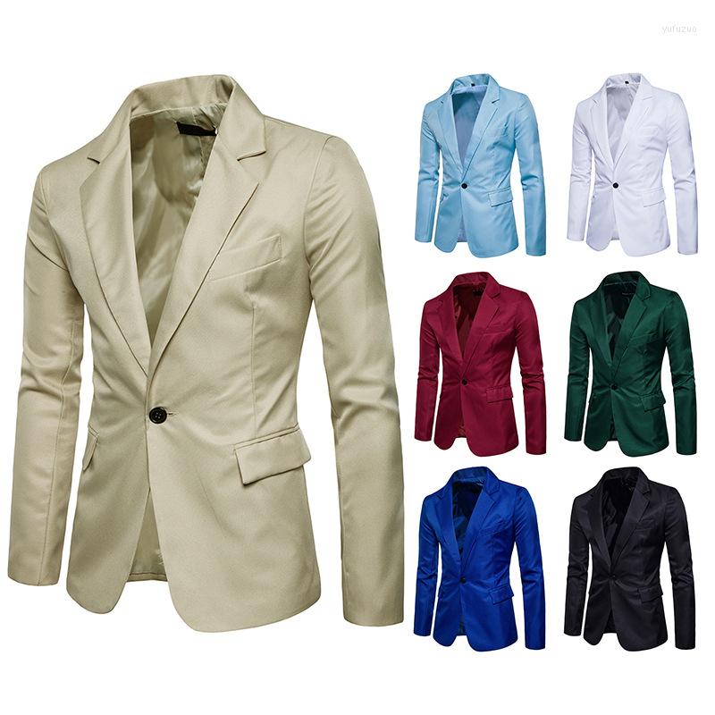 

Men's Suits 2022 Men Korean Slimming Solid Color Small Suit Jacket, Sapphire