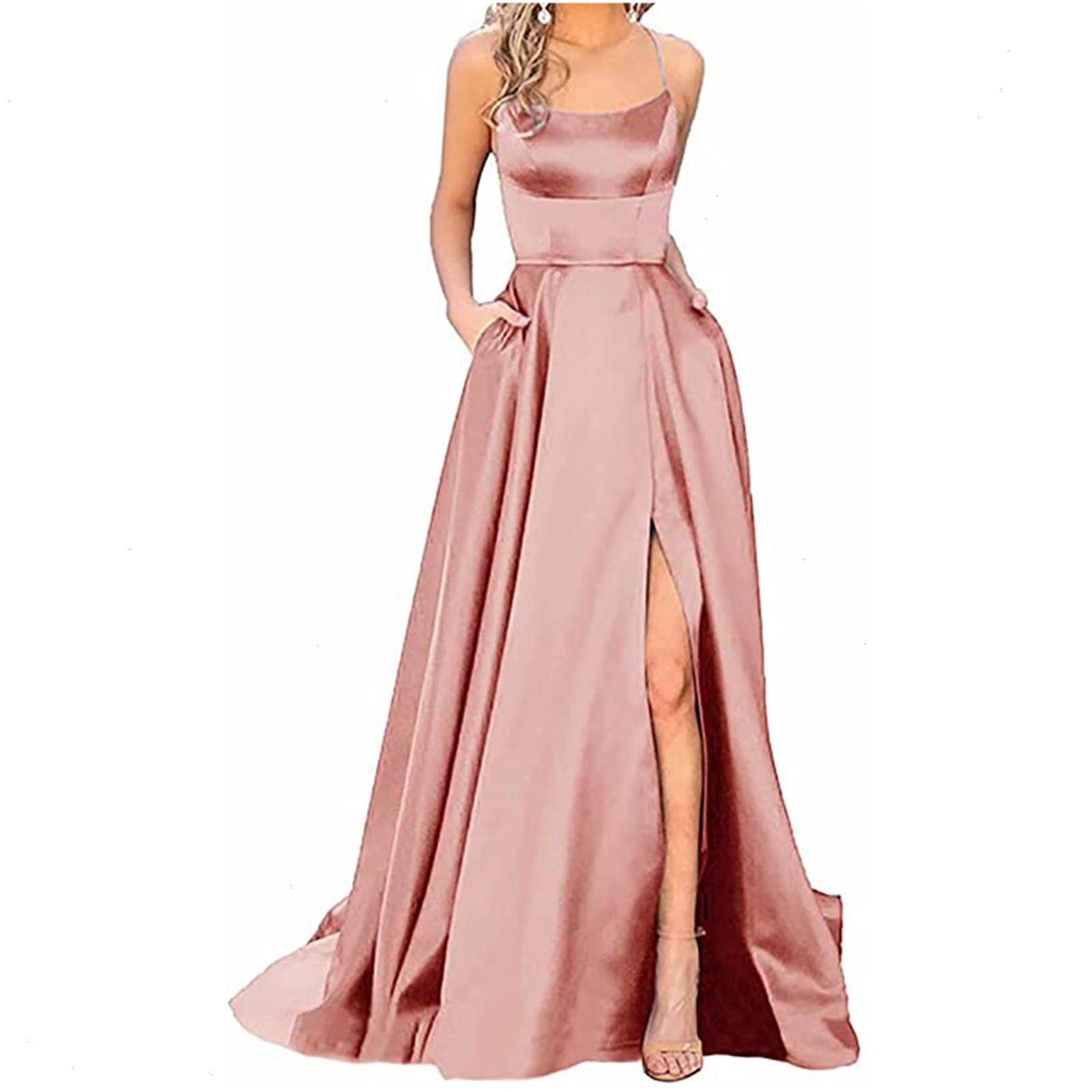 

Women Long Ball Dresses Elegant Backless Wedding Guest For Vestidos Elegantes, Hot pink