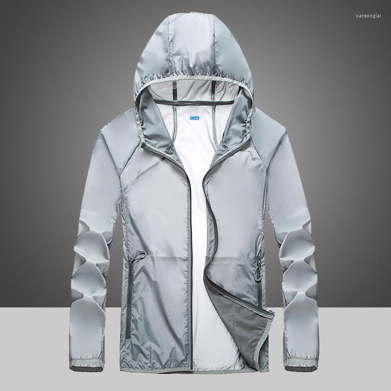 

Men's Jackets Men's Sun-protective Clothing Solid Color Hooded Waterproof Jacket Outdoor Travel Sport Street Women Man Windbreaker -5XL, Men blue