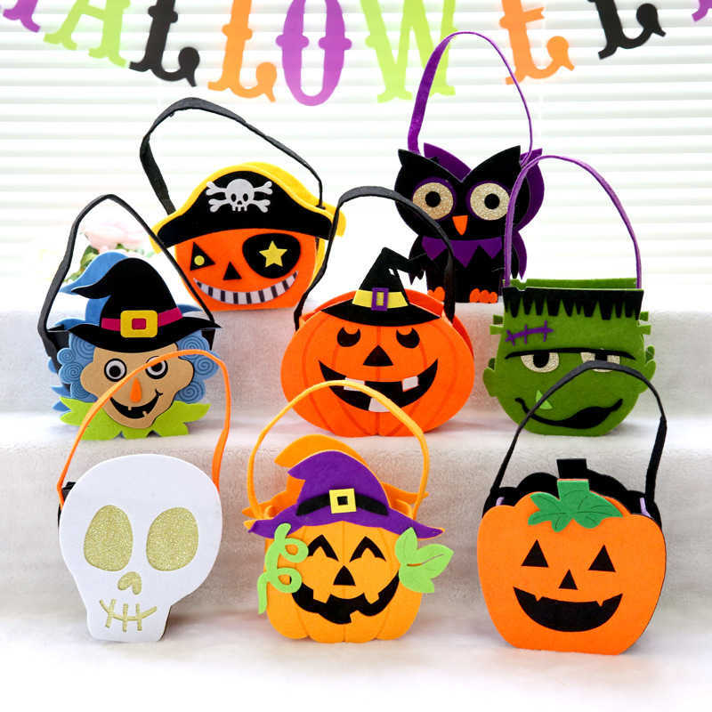 

Halloween Toys Pumpkin Bags Pumpkin Candy Bucket Trick or Treat Holder Bag Goodies for Boys Girls Party Favor Cosplay Home Decoration