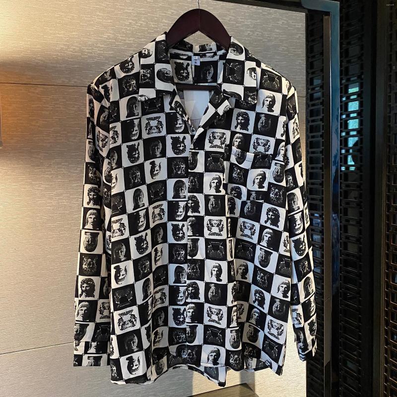 

Men's Casual Shirts Vb1523 Fashion Men's 2022 Runway Luxury European Design Party Style Clothing, Black