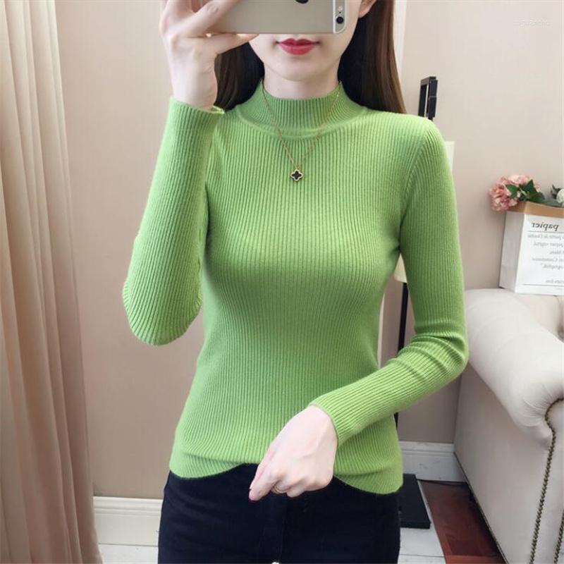 

Women's Sweaters O-neck Free Size Women Sweater Autumn Jumper Tops Long Sleeve Thin Stretch Stand-up Collar Knitted Pullover Female Basic, Violet