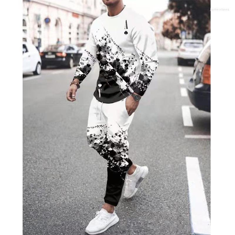 

Men's Tracksuits Spring Autumn Men Round Neck Long Sleeve Sportswear Loose Two-piece Casual Suit 3D Digital Printing Man Sweatershirt, 12